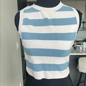 ZARA Striped Knit Crop Tank Top – Size S/XS